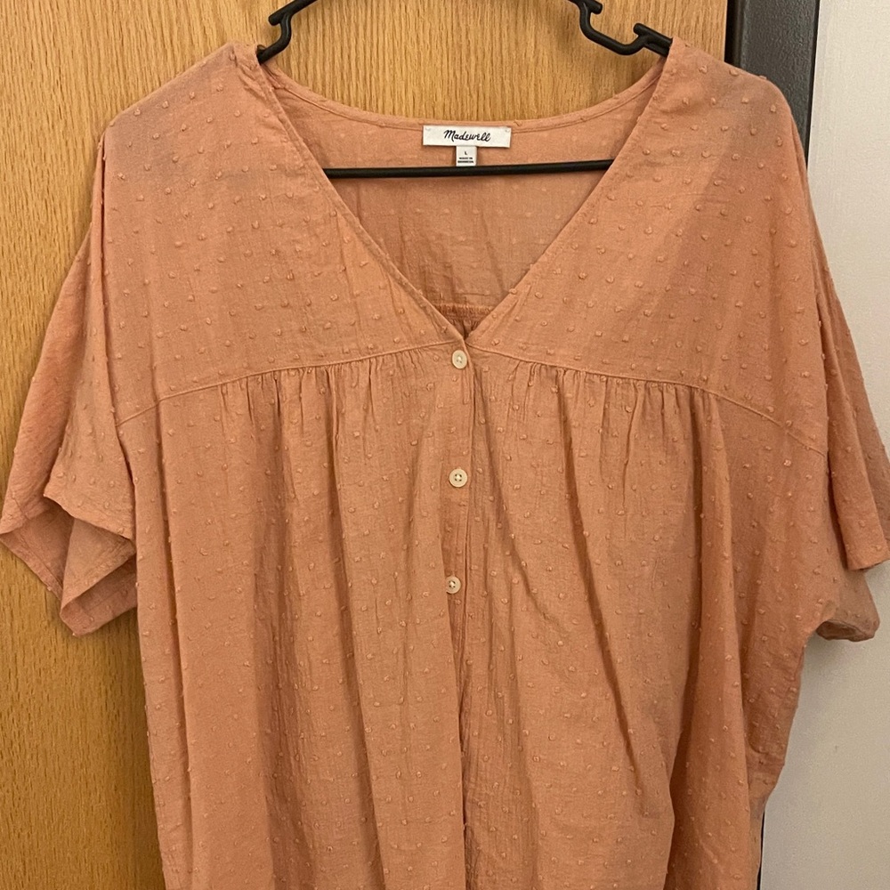 MADEWELL sheer peach blouse